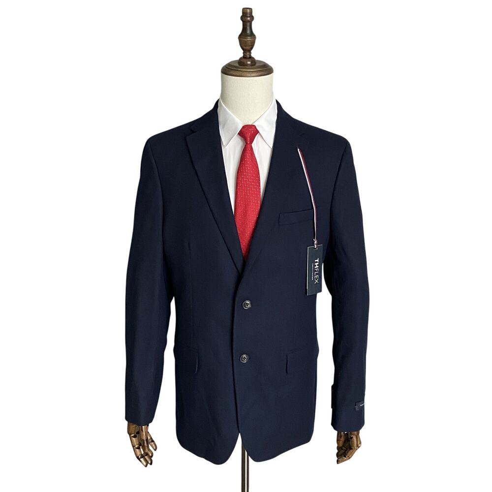Tommy Hilfiger Suit Jacket Men's 42 Long TH Flex Conrad Navy Blue NEW